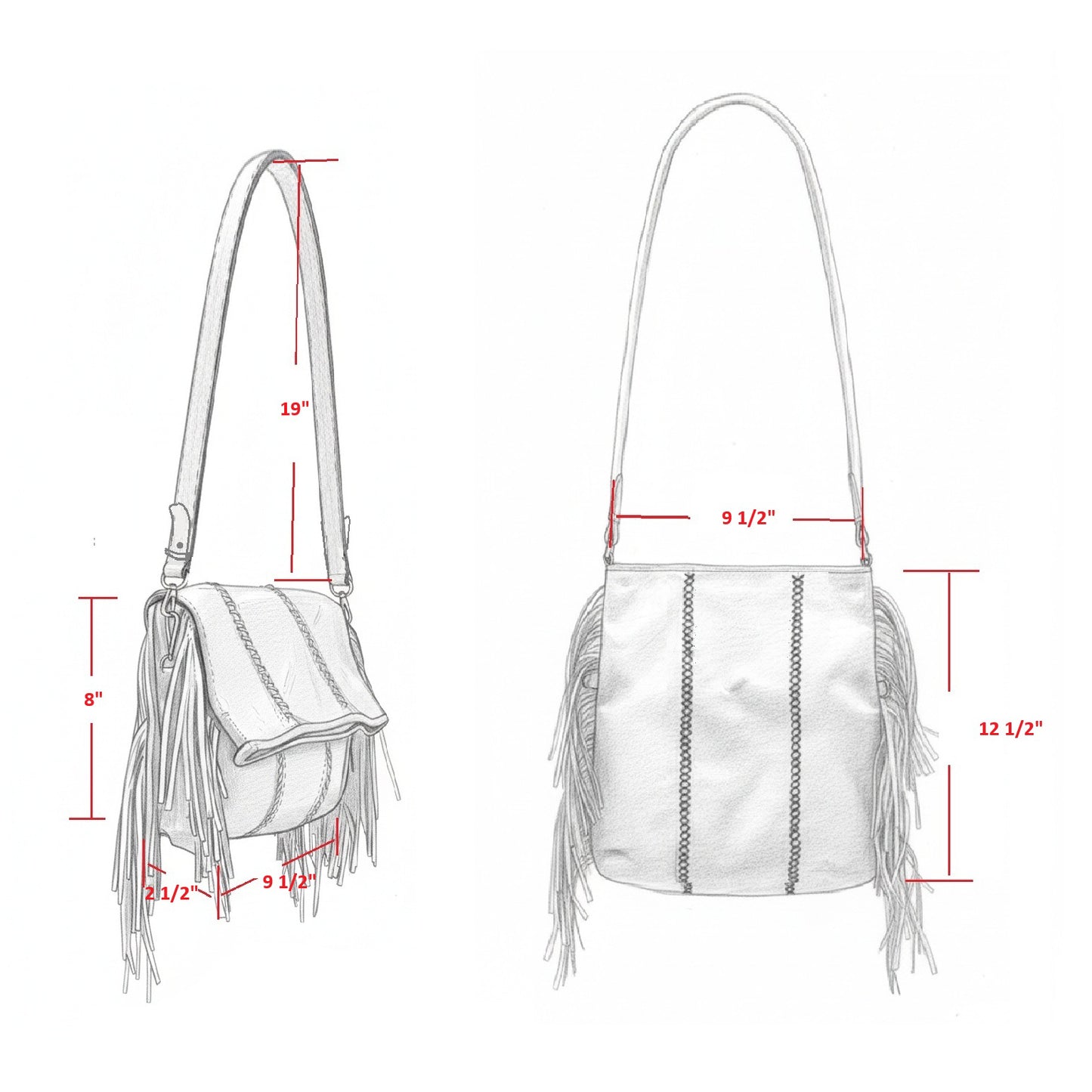 Fringe Suede Clutch & Messenger Bag