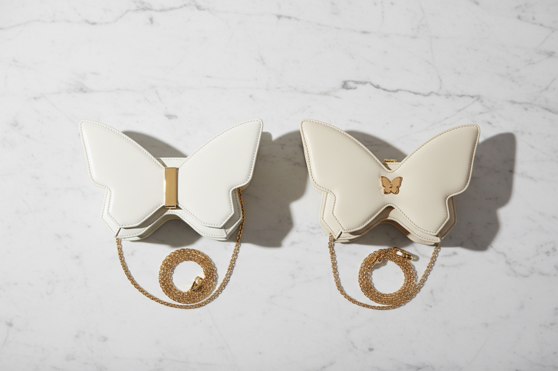 Comparing the Carlos Falchi White Top Grain Mini Butterfly to Lambskin Versions: A Guide to Material, Craftsmanship, and Timeless Elegance