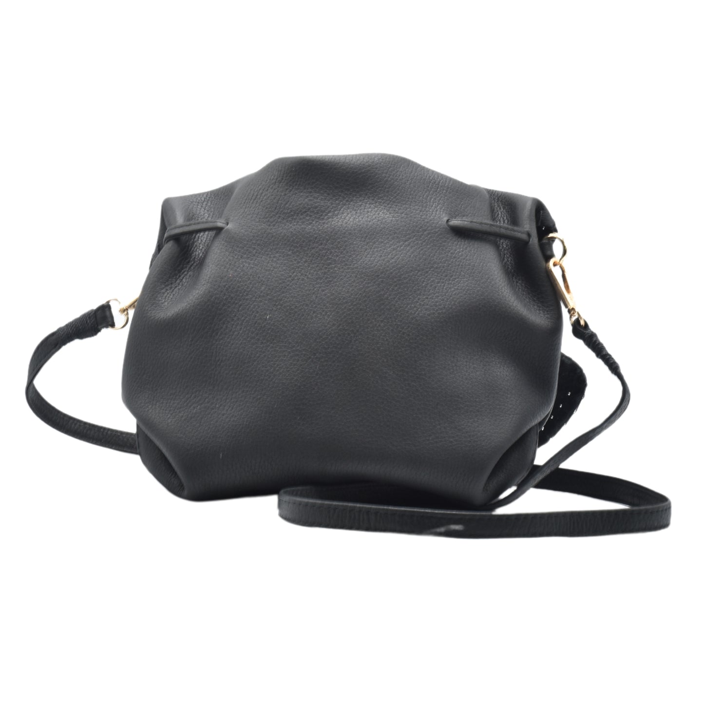 Close-up of the Butterfly Bag’s textured faux leather surface with subtle stitching detail and vibrant teal color from a