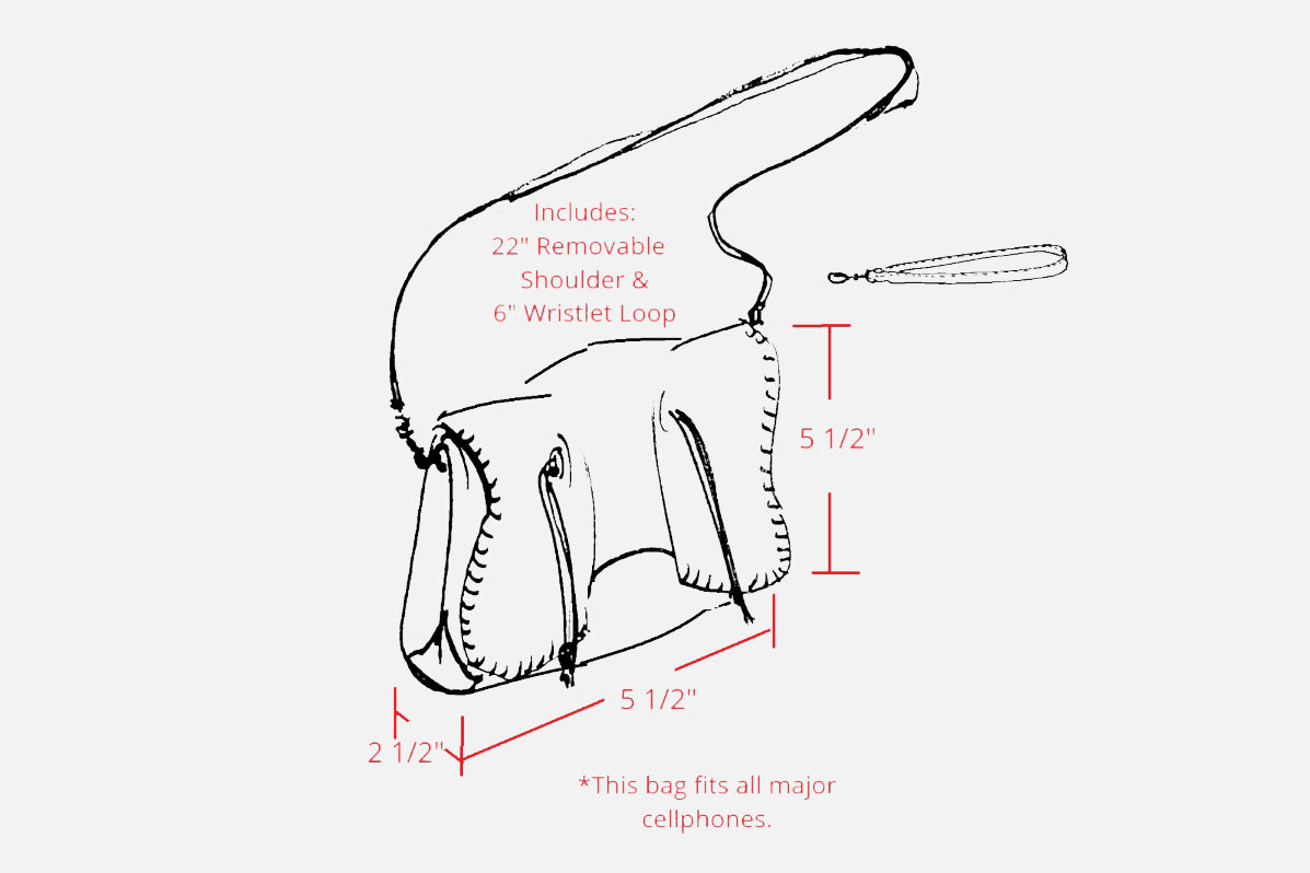Close-up of the Mini Butterfly Bag's textured leather surface and gold-tone zipper pull detailing on the front flap.