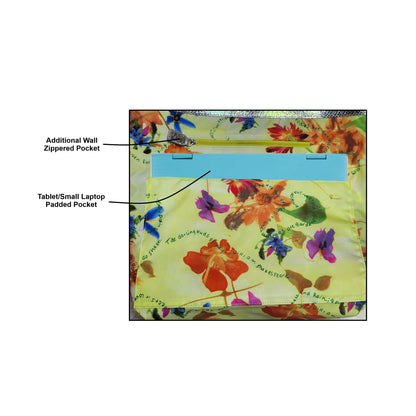 Close-up of the vegan python tote's textured faux leather surface with visible stitches and vibrant green color edge detail.