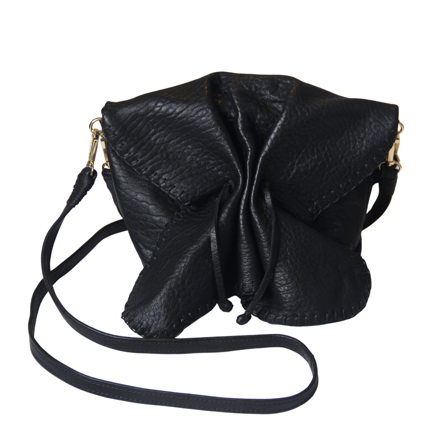 Carlos Falchi Butterfly Bag in smooth lambskin with intricate butterfly motif and glossy finish