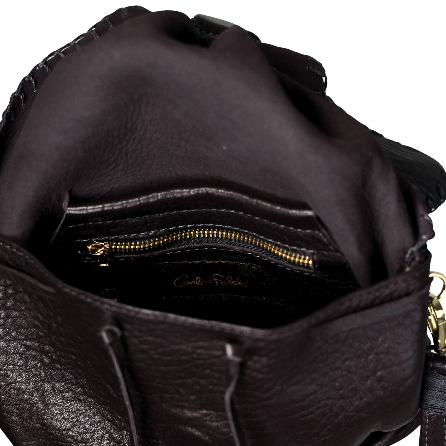 Close-up of the Butterly Bag Lambskin’s smooth, supple surface showcasing fine grain detail and exquisite stitching along