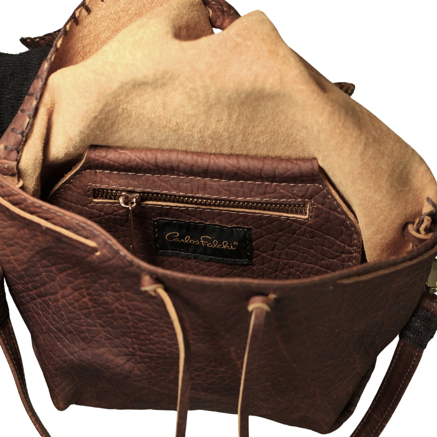 Close-up of the Butterfly Bag Lambskin's finely stitched edge detail highlighting soft, luxurious texture and craftsmanship.