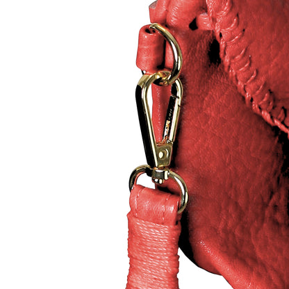 Close-up of the Mini Butterfly Bag's Lambskin texture showing delicate grain and subtle sheen from a top-front angle