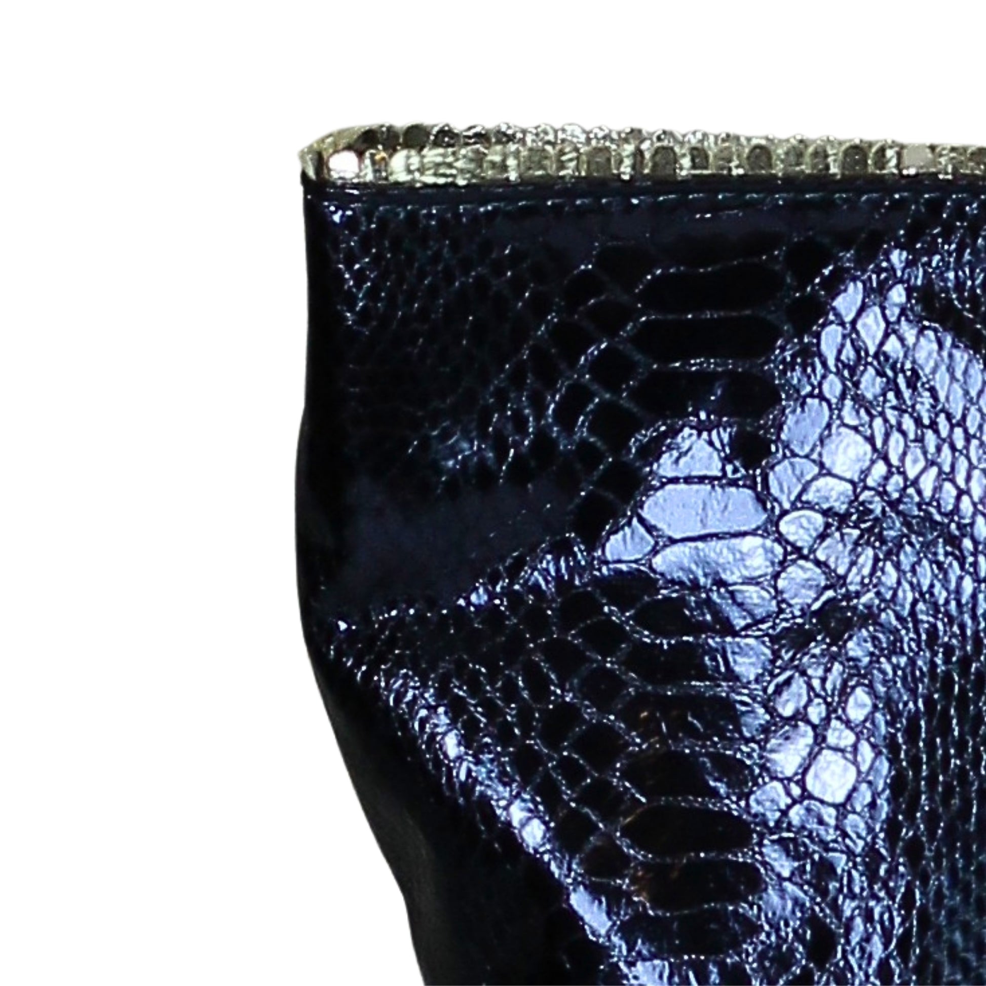 Vegan Python Tote's textured recycled canvas exterior with sturdy brown leather handles, shown from a front angled view