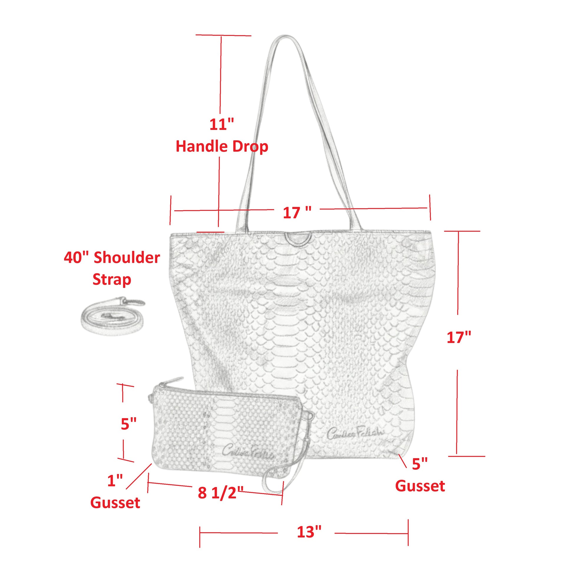 Close-up of the vegan python tote’s textured, lightweight straw material with orange and teal woven details on the interior