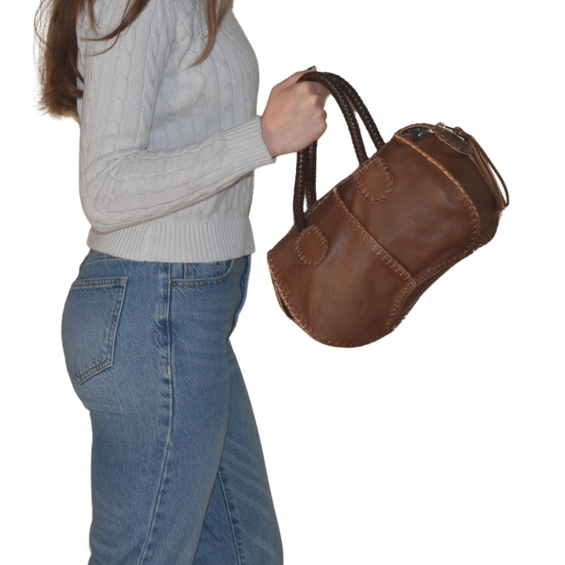 Close-up of the Mini Barrel's textured oak wood surface showcasing weathered finish and small metal band detail.