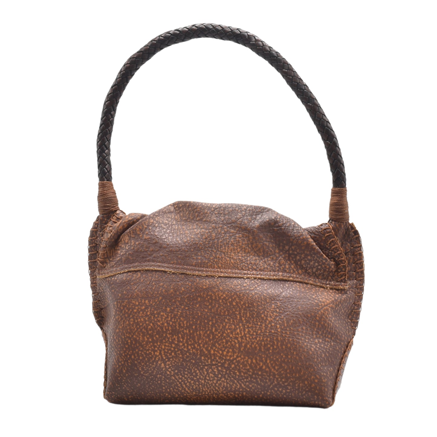 Close-up of textured blush pink leather surface with visible stitching and gold-tone zipper pull on shoulder butterfly bag.