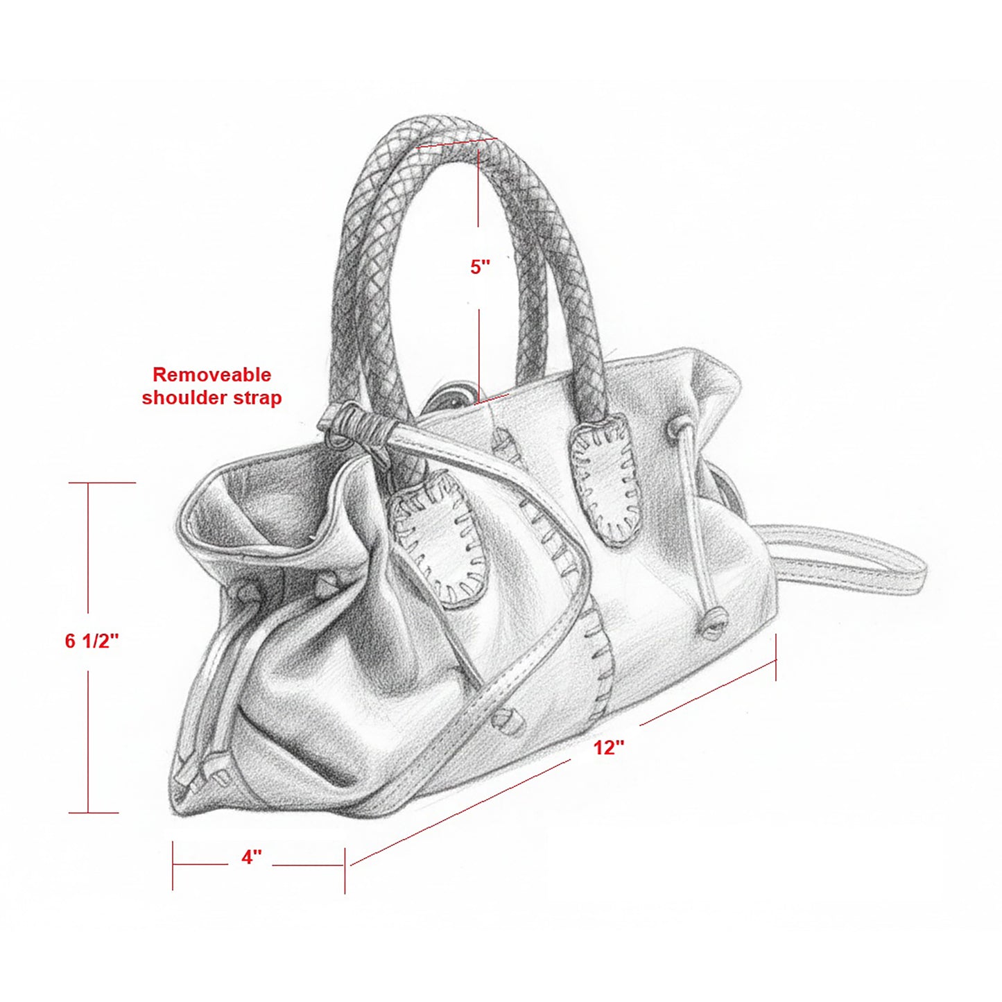 Close-up of the Mini Satchel’s textured faux leather surface with visible stitching and a brass zipper pull detail from a