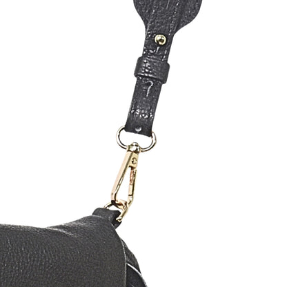 Close-up of the Large Fringe Crossbody Messenger’s textured metallic chain strap with gold plating and detailed clasp