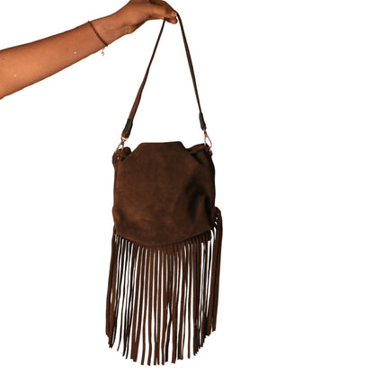 Fringe Butterfly Suede Bag