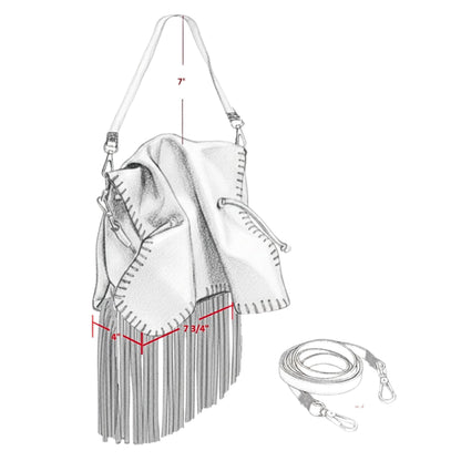 Fringe Butterfly Suede Bag