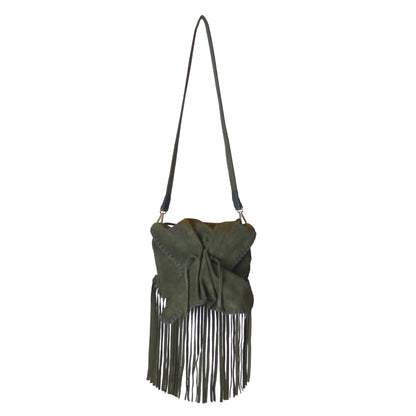Fringe Butterfly Suede Bag