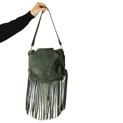 Fringe Butterfly Suede Bag