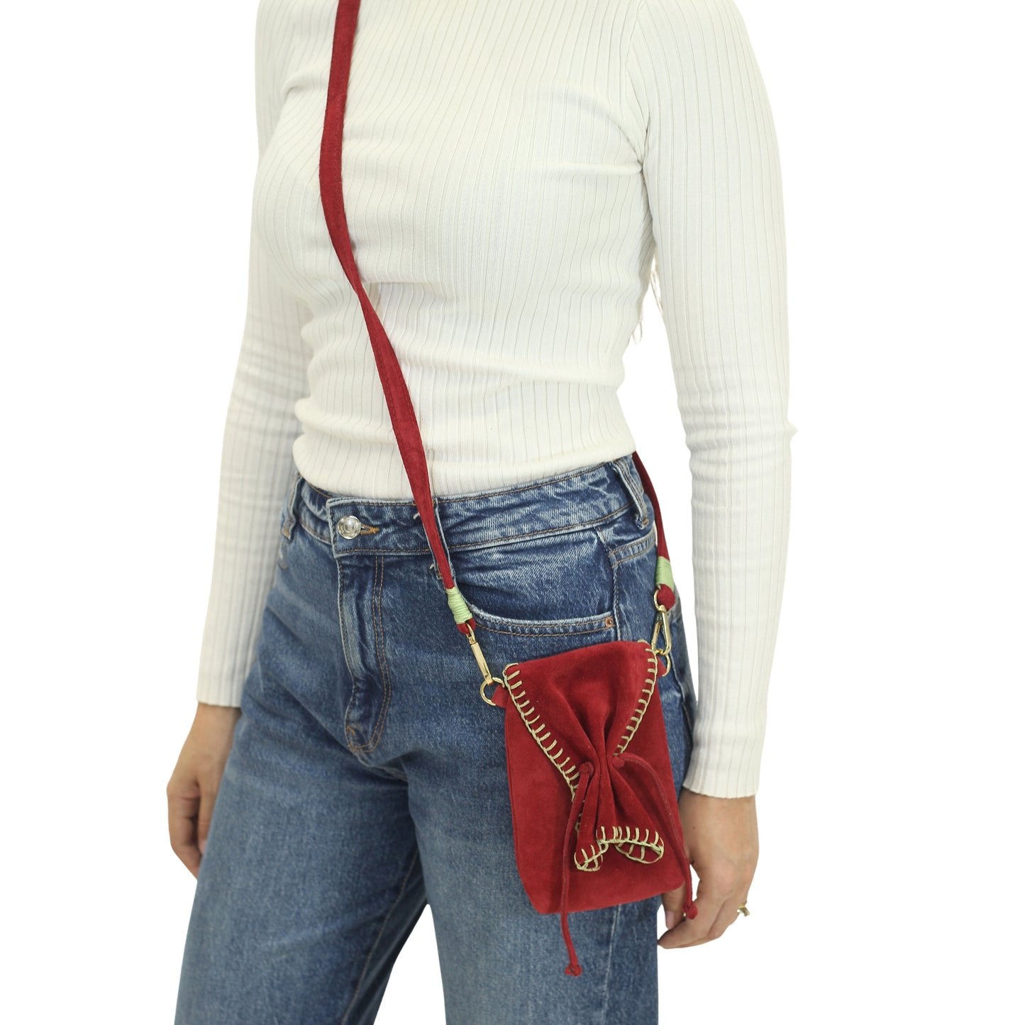 Cell Phone Butterfly Suede Bag