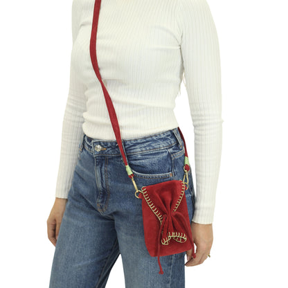 Cell Phone Butterfly Suede Bag
