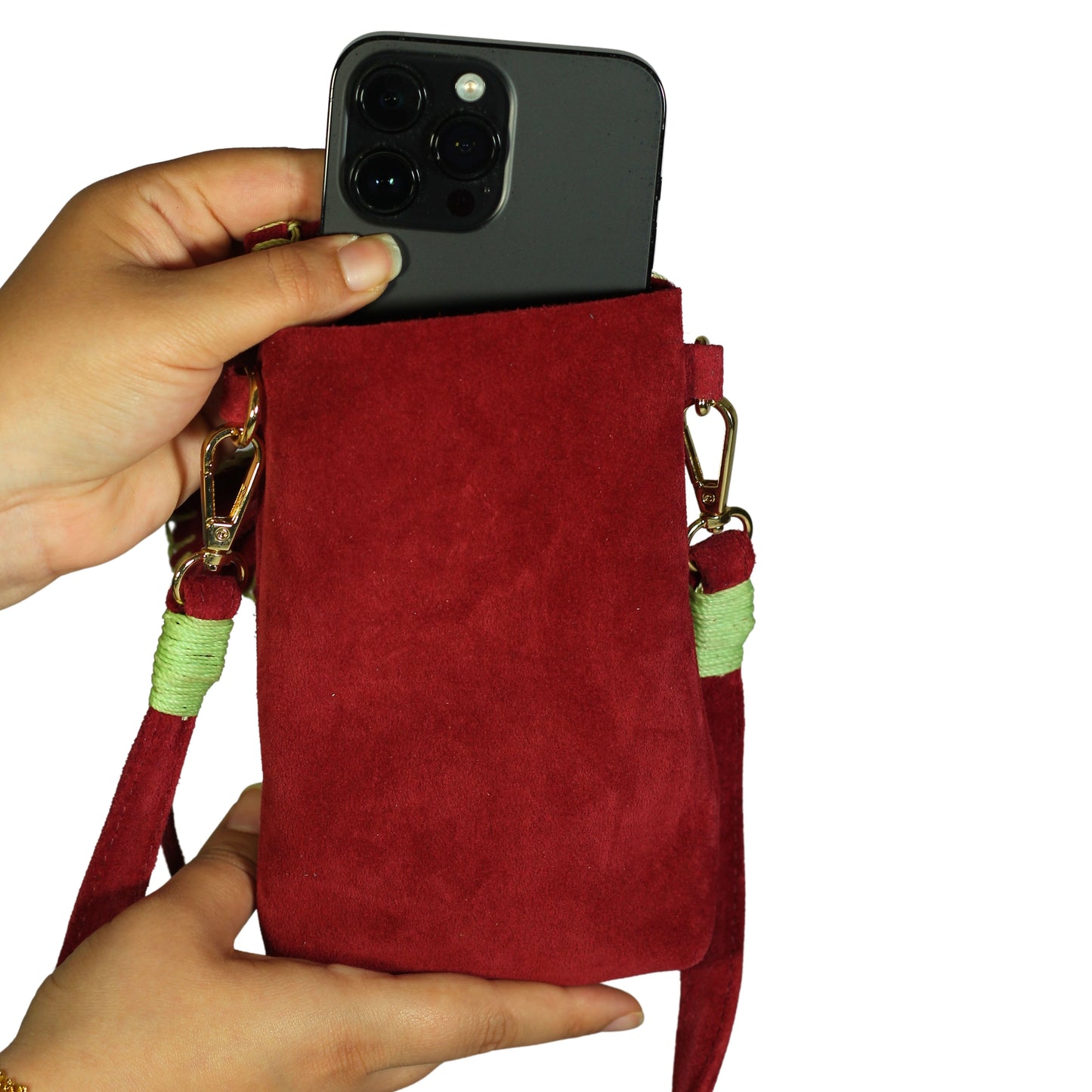 Cell Phone Butterfly Suede Bag