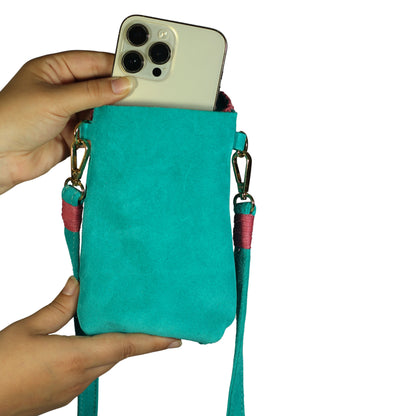 Cell Phone Butterfly Suede Bag