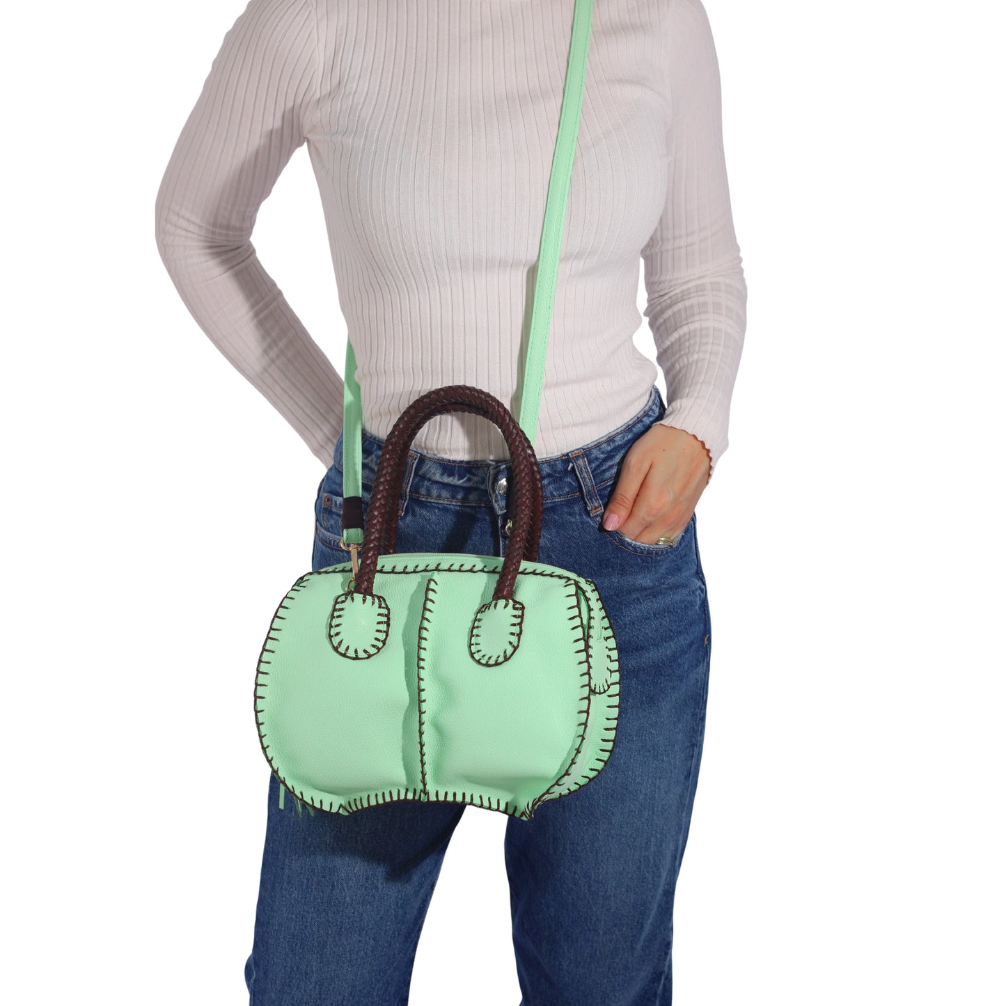 Mini Barrel Leather Bag