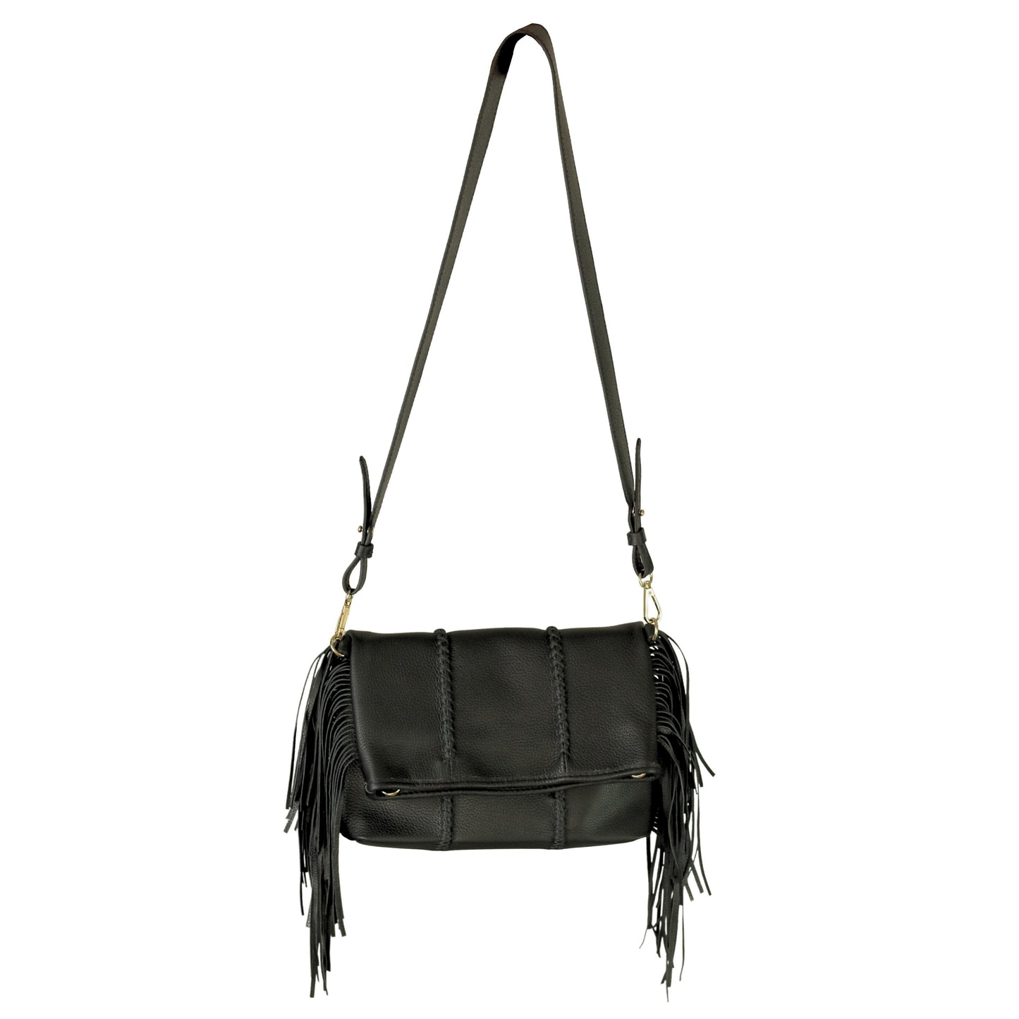 Fringe Leather Clutch & Messenger Bag