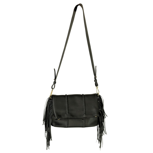 Fringe Leather Clutch & Messenger Bag