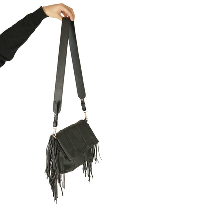 Fringe Leather Clutch & Messenger Bag