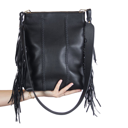 Fringe Leather Clutch & Messenger Bag