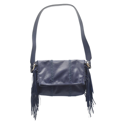 Fringe Leather Clutch & Messenger Bag