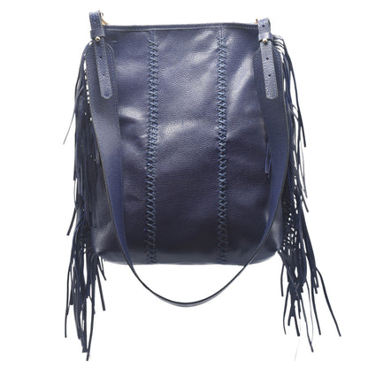 Fringe Leather Clutch & Messenger Bag
