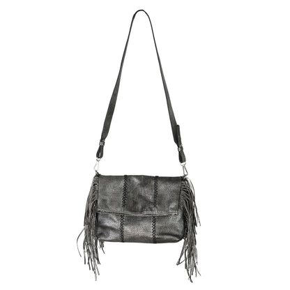 Fringe Leather Clutch & Messenger Bag