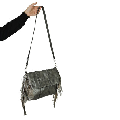 Fringe Leather Clutch & Messenger Bag