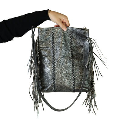 Fringe Leather Clutch & Messenger Bag
