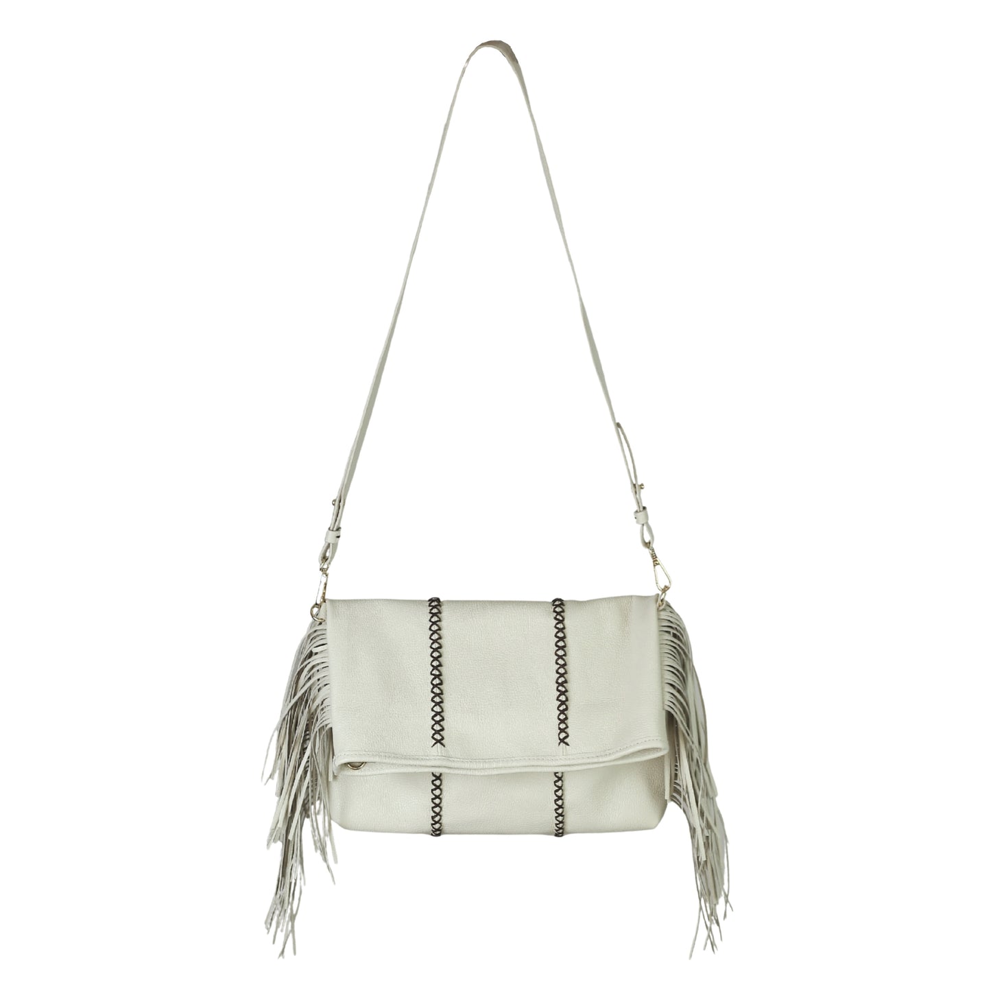 Fringe Leather Clutch & Messenger Bag