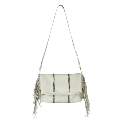 Fringe Leather Clutch & Messenger Bag