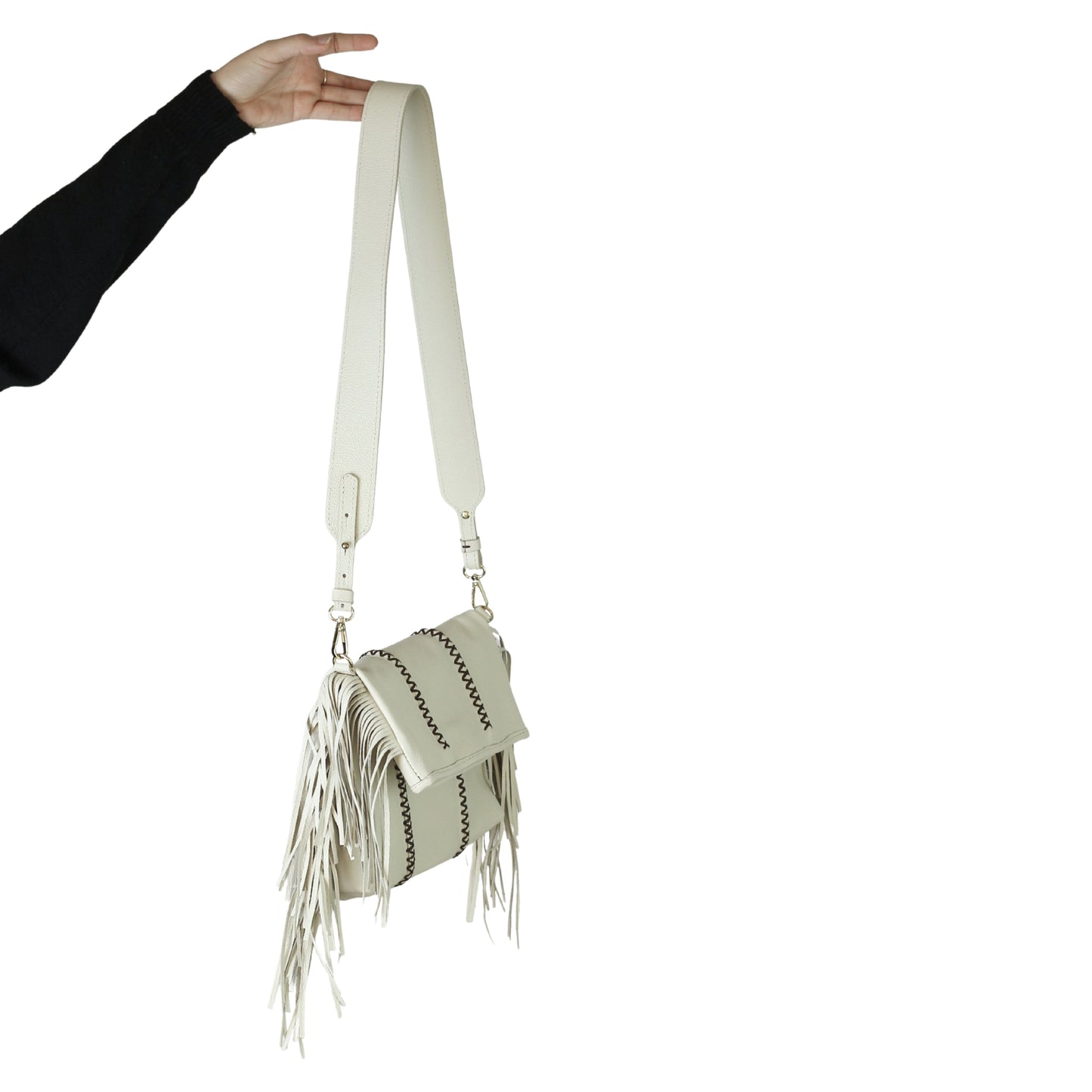 Fringe Leather Clutch & Messenger Bag