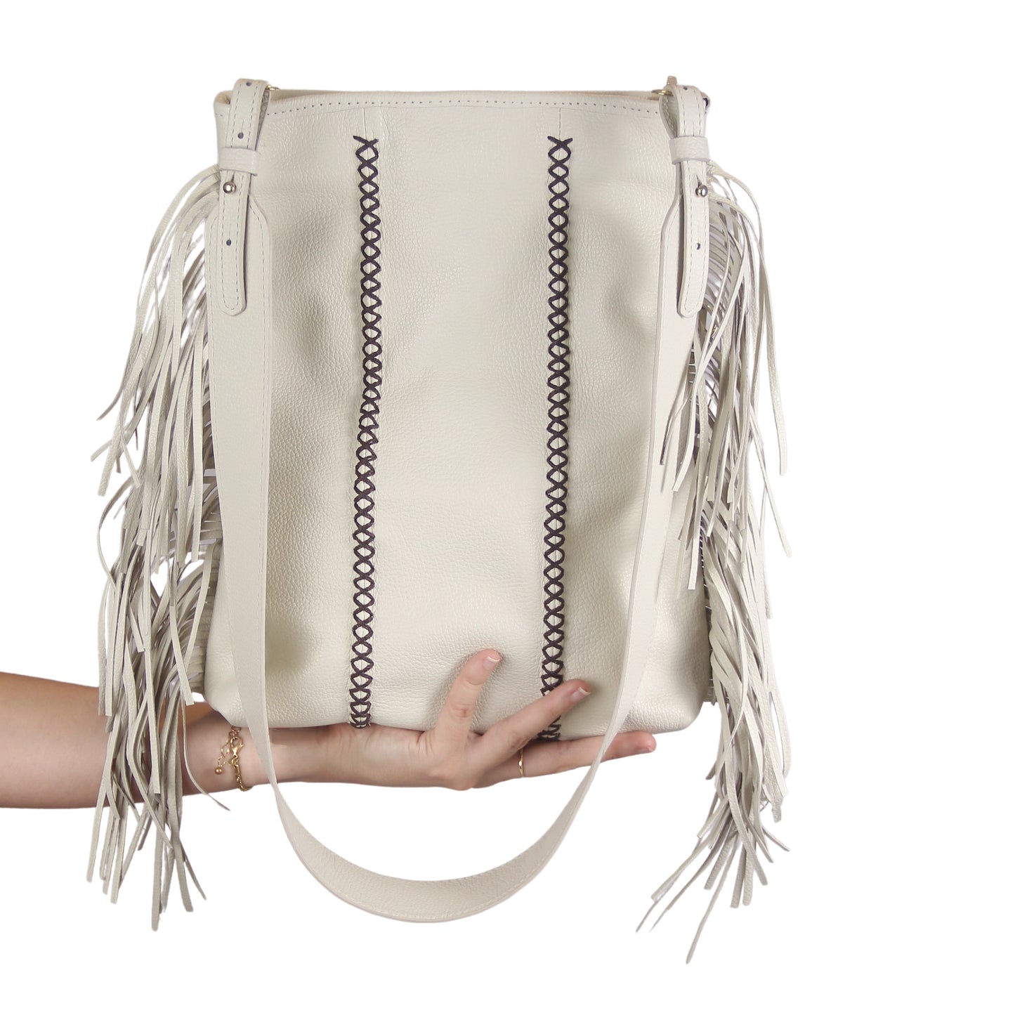 Fringe Leather Clutch & Messenger Bag