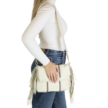 Fringe Leather Clutch & Messenger Bag