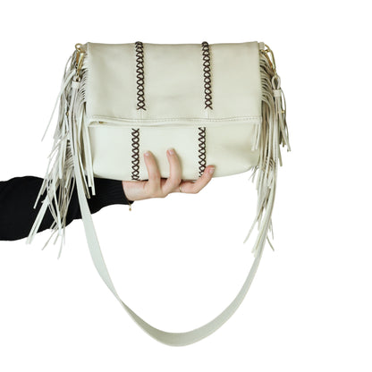 Fringe Leather Clutch & Messenger Bag