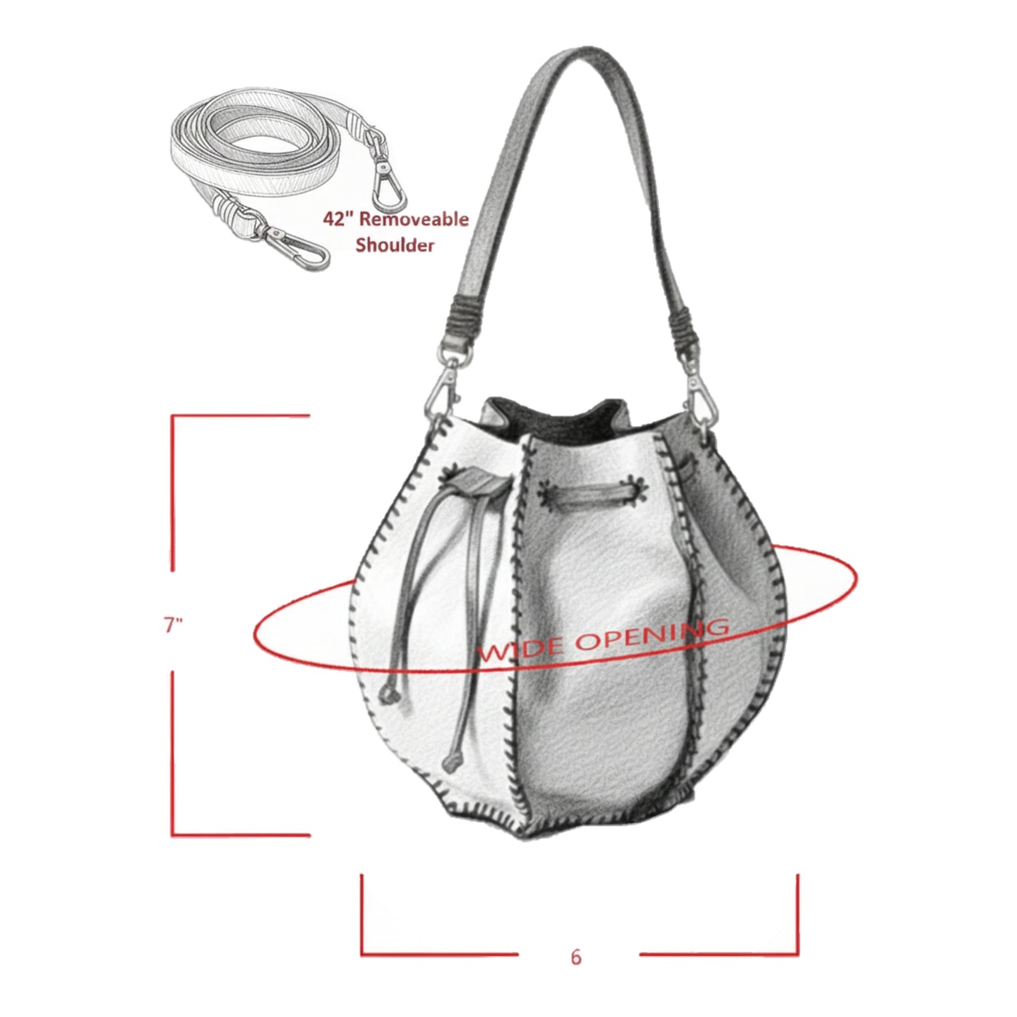Mini Bucket Pouch Leather Bag
