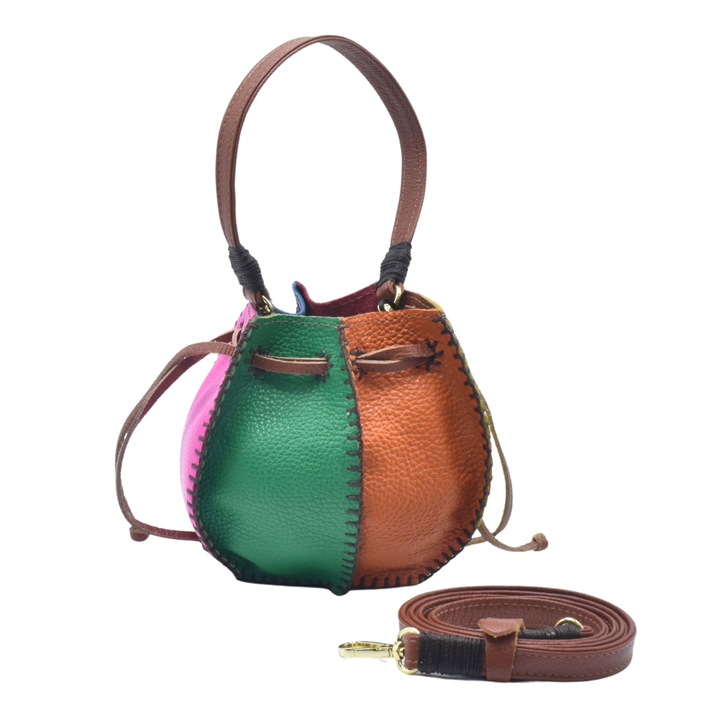 Mini Bucket Pouch Leather Bag